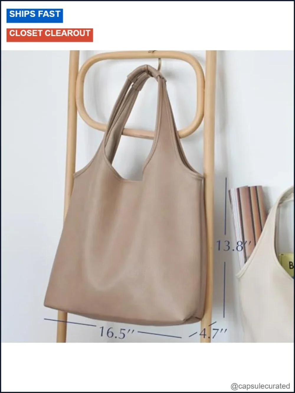 Oversized Hobo Bag Soft Vegan Leather Slouchy Tote for Work Travel
